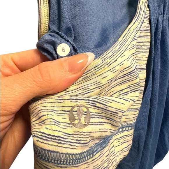 Lululemon Blue and yellow top with built in bra - Picture 6 of 6